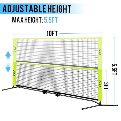 FDLS 10FT Portable Badminton Pickleball Net with Carry Bag for Indoor Outdoor, Height Adjustable| Easy Setup