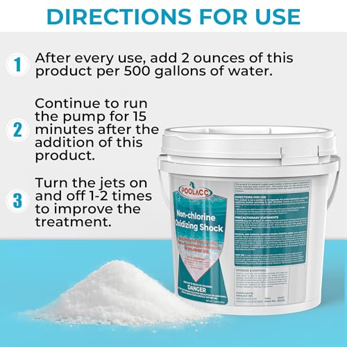 POOLACC Non-Chlorine Spa Shock for Hot Tub - 5 lbs, Chlorine-Free Shock Oxidizer Treatment for Hot Tubs, Spas and Swimming Pools, Fast Acting, Quick Dissolving Oxidizing Shock for Crystal Clear Water