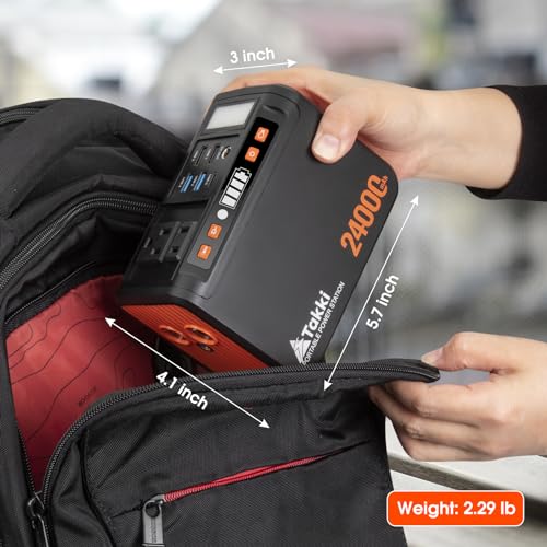 Takki 88.8Wh Portable Power Station Lithium Battery Small Generator Power Bank with 110V AC Outlet Battery Backup for Camping Home Use Emergency(Solar Panel Optional)