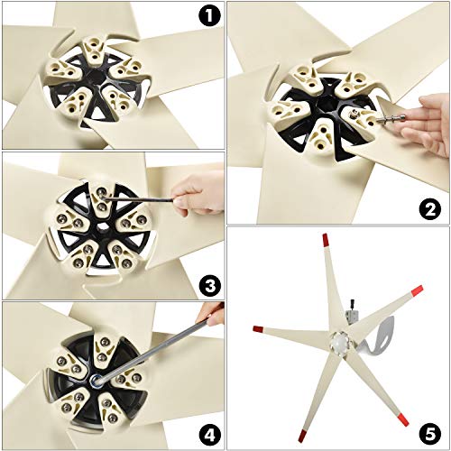 Nature's Generator Wind Turbine Includes 100 Foot 12 AWG Cable, 5 Blades, Controller Box, Land or Marine Use Day and Night