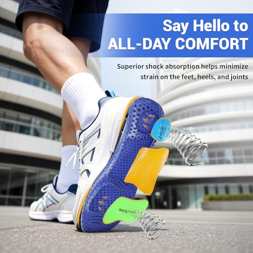 StepTastic Arch Support Running Insoles with Flexible Cushioning, Comfortable Shoe Inserts for Running Shoes, Shock Absorption, Trim-to-Fit for Men & Women (Blue,M9.5-10.5/W10.5-11.5, 1 Pair)