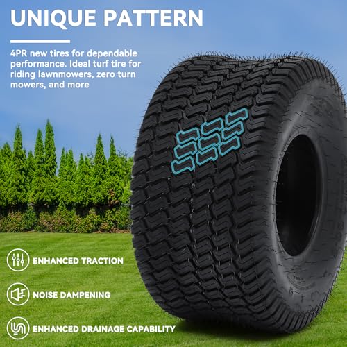 YITAMOTOR 20x10.00-8 Lawn Mower Tires (Set of 2), 4 Ply Tubeless Tractor Turf Tire, 20x10.00x8 Lawnmower Tires Fits Most Lawn & Garden Vehicle, 1190LBS Capacity