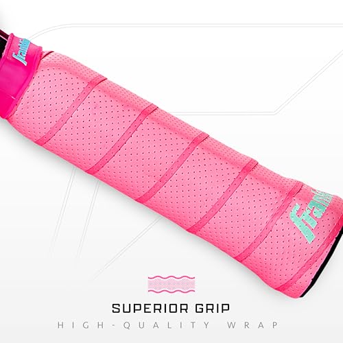 Franklin Sports Pro Pickleball Paddles - Parris Todd C45 Carbon Fiber Series - Official USAP + UPA Approved Pickleball Paddle - Elongated Pro Player Design - 13.25mm Polymer Core - Hot Pink/Surf Blue