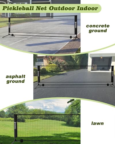 NQV Pickleball Set with Net - 10FT Half Court Size Net+2 Wood Paddles+4 Balls+1 Bag, Pickleball Kit Portable Outdoor Driveway Indoor for Adults Kids Family Beginners