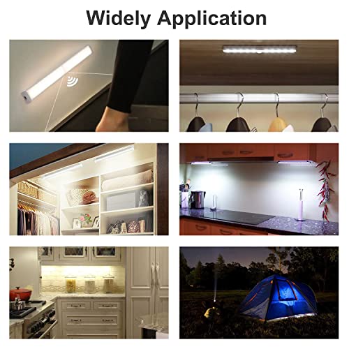 CCBASEBALL Motion Activated RV Step Lights, 10 LED Battery Operated Motorhome Motion Sensor led Light Strip, Magnetic Night Light Bar for Motorhome Travel,Travel Trailers, Camper (2 Pack)