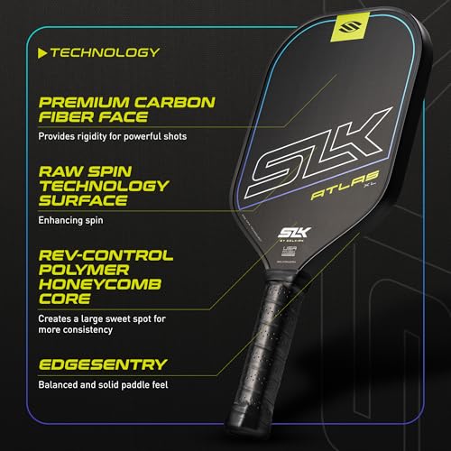 Selkirk Sport Atlas XL Pickleball Paddle | SLK Raw Carbon Fiber Paddle | The Perfect Starter for Any Upcoming Pickleball Player | Oasis