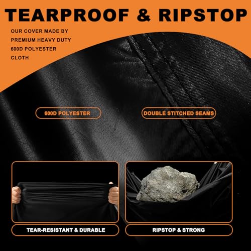 Zero-Turn Lawn Mower Covers,Waterproof Outdoor Riding Mower Cover,Fits up to 60" Decks Rider Lawnmower,Heavy Duty Anti-UV 600D Polyester Tractor Cover, Buckle Strap,79"Lx47"Wx55"H