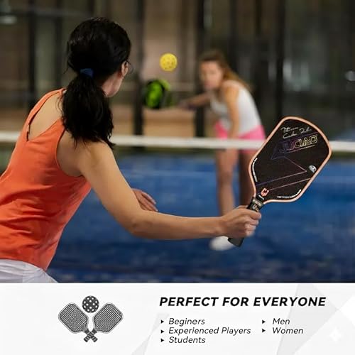 JUCIAO Pickleball Paddles,T700 Carbon Fiber Surface Pickle Ball Racket, Honeycomb Core,USAPA Approved Pickle Ball Paddle for Beginners & Intermediate Players