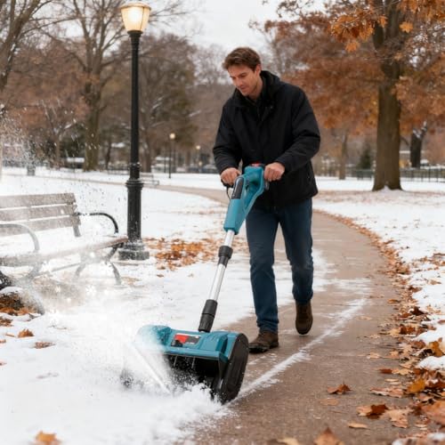Cordless Snow Shovel, 13-Inch Electric Snow Blower, 26FT Throw Distance, Battery Snow Thrower, Winter Snow Removal Tool for Home, Yard and Patio, Lightweight 25lb