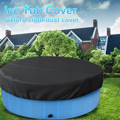 KQSNGB Ice Bath Cover Lid, Cold Plunge Cover for Indoor Outdoor, Made of Oxford Nonwoven Fabric (Black)
