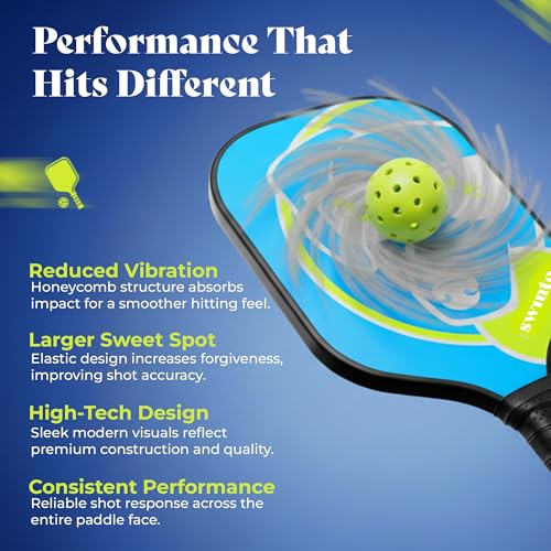Swinton Pickleball Paddles, USAPA Approved Carbon Fiber Pickleball Paddle for Power, Control & Spin, Advanced Sweet Spot Textured Surface for Precision Shots Comfortable Anti-Slip Grip for Men & Women