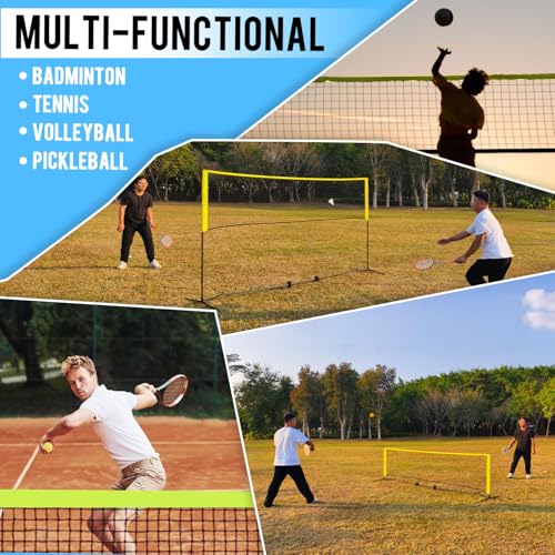 FDLS 10FT Portable Badminton Pickleball Net with Carry Bag for Indoor Outdoor, Height Adjustable| Easy Setup