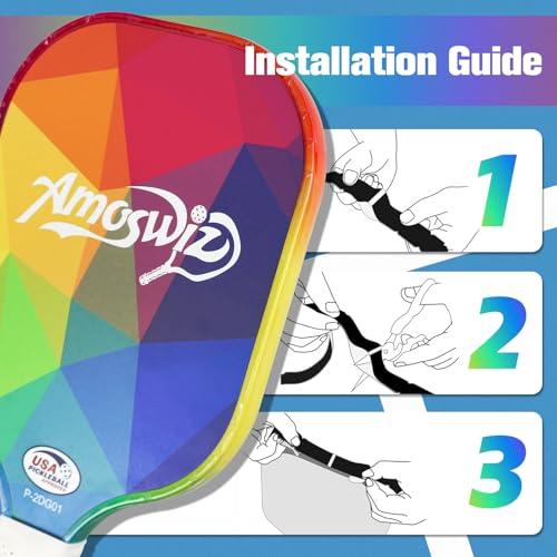 Amoswiz Pickleball Edge Guard Tape, Clear Pickleball Protection Tapes 3 Pcs, No Wrinkling, Suitable for 13MM & 16MM & 20MM Thicknesse Paddles 23MM Width