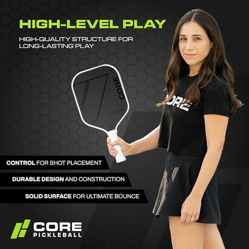 CORE Carbon Fiber Pickleball Paddle MX-1000 with Cover 16mm - USAPA Approved - Cushioned Comfort Grip with Honeycomb Polymer - Superior Spin Control - Beginners & Intermediate Players