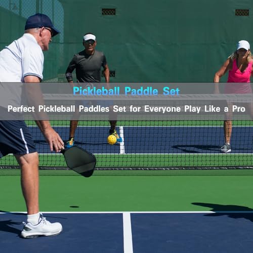 Pink Pickleball Paddles for Women T700 Carbon Fiber Pickleball Paddle Set - Lightweight & Durable Rackets with Comfort Grip, Includes 1 Paddle Cover,1 Grip Tape, for Indoor/Outdoor (Carbon Pink)