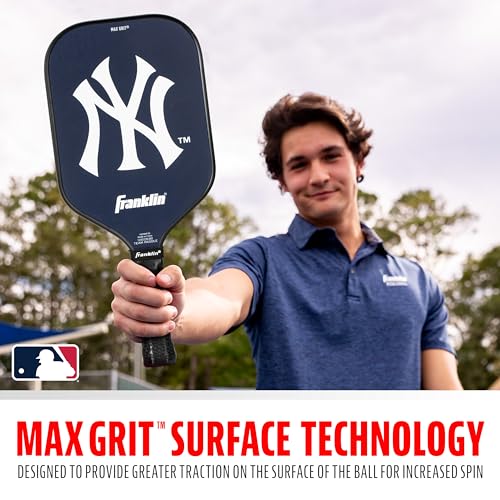 Franklin Sports MLB New York Yankees Pickleball Paddle - Official MLB Team Rackets - USAP (USAPA) Approved Premium Quality Pickleball Paddles - Authentic Team Logos + Colors