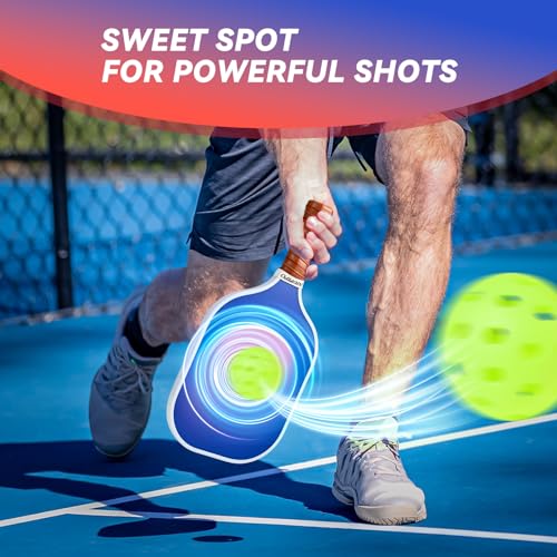 Niupipo Pickleball Paddles - Carbon Fiber Pickleball Paddle Set of 2 with Advanced Friction Coating Paddle Face & Enhanced Sweet Spot, Comes with 4 Balls, 2 Overgrips & a Pro Carry Bag