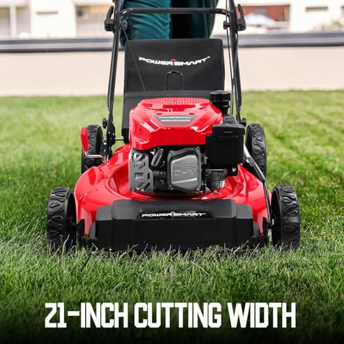 PowerSmart Gas Lawn Mower 21-Inch 144cc OHV Engine 2-in-1 Push Mower with Bagging