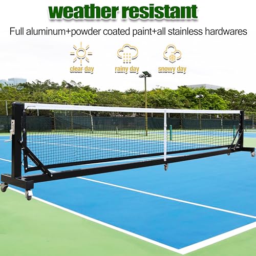 Defulion Heavy Duty Portable Pickleball Net- Rust-Proof Aluminum Frame,Quick Setup for Indoor/Outdoor Backyard Park Games,22ft Tournament-Grade,USAPA Compliant Net.