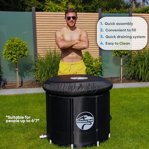Keystone Peak Cold Plunge Tub – Portable Ice Bath Tub for Athletes & Adults – Inflatable Bathtub for Cold Water Therapy, Sports Recovery & Wellness – Outdoor & Indoor Use – 5-Year Assurance