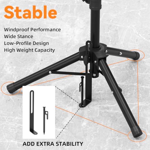 Futrue-Wolker Starlink Mount Gen 3, Starlink Tripod Stand with Mount Adapter, Adjustable Height Starlink Tripod Mount Gen 3, 90° Tilt Angle Adjustment Starlink Antenna Pipe Adapter (Black)