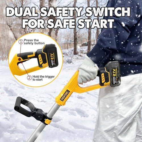 DEVONIC Cordless Snow Shovel & Snow Blower 20V Electric | Lightweight Powerful Battery Snow Shovel with Adjustable Front Handle&Telescopic Pole | Fast Clearing for Driveway, Sidewalk & Patio