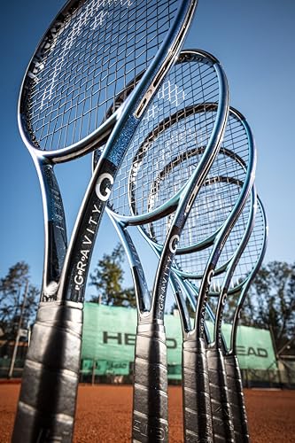 HEAD Gravity MP 2025 Tennis Racquet - Advanced Players, Strung Mid Tension with Velocity 16G String - 4 3/8" Grip