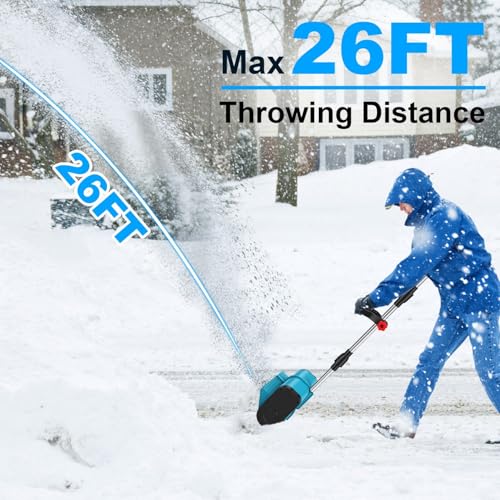 800W Electric Snow Shovel Cordless, Lightweight Foldable Snow Remover with Safety Lock, Ideal for Decks Walkway Stairs Winter Cleaning
