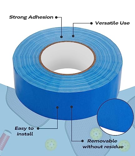 Mibhuvan Pro Pickleball Court Tape 2" x230ft- Temporary Court Lines Tape, No Residue Removable Sports Tape for Indoor/Outdoor, Quick Setup with Blue Tape