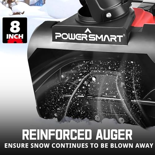 PowerSmart 21" Electric Snow Blower,15 Amp Motor, 2100 RPM, 30 ft Throwing Distance, LED Light for Enhanced Visibility, Corded Design,Perfect for Driveway,Garden, Deck,Garage