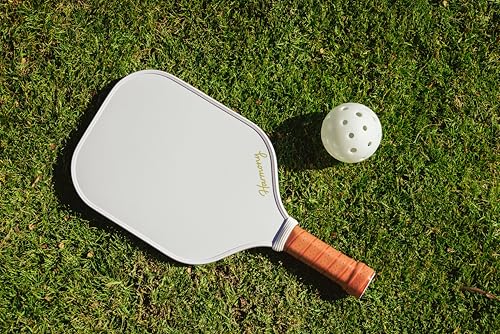 Harmony Pickleball Classic Pickleball Paddle | Carbon Fiber Pickleball Paddle | White with Tan Grip