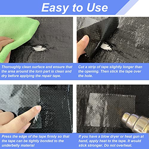 PlusRoc RV Underbelly Material RV Underbelly Tape Waterproof Flex Belly Tape with Permanent Sealing Adhesive for Mobile Home, Camper Travel Trailer, Tear Repair Patch(6'' x 20')