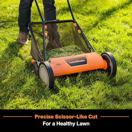 LawnMaster LMRM1801 Push Reel Lawn Mower 18-Inch 5-Blade