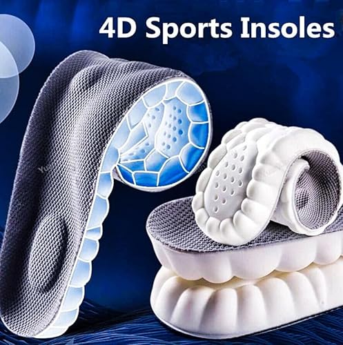 4D Cloud Technology Insole - Super Soft Comfort Insoles, Soft Foot Protection Cloud Feeling Insole, U-Shape Memory Foam Insoles, 4D Sports Memory Foam Insoles (Green, Men 10.5-11.5/Women 12-13)