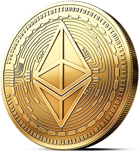 innoGadgets Physical Ethereum Coin Plated with 24-Carat Gold. A Real Collector‘s Item with Protective case