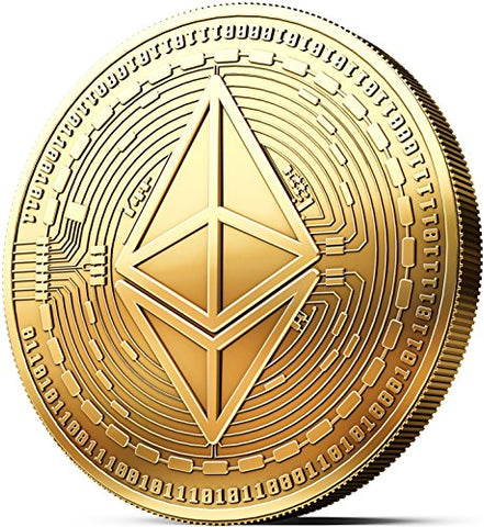innoGadgets Physical Ethereum Coin Plated with 24-Carat Gold. A Real Collector‘s Item with Protective case