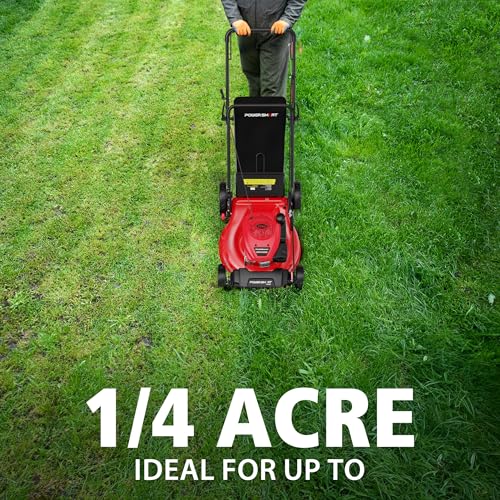 PowerSmart 21" 2-in-1 Push Lawn Mower, 144cc Engine, 3-in-1 with Bagging, High Wheels, Lightweight and Easy Assembly,Adjustable Cutting Height, Lightweight,for Garden Yard