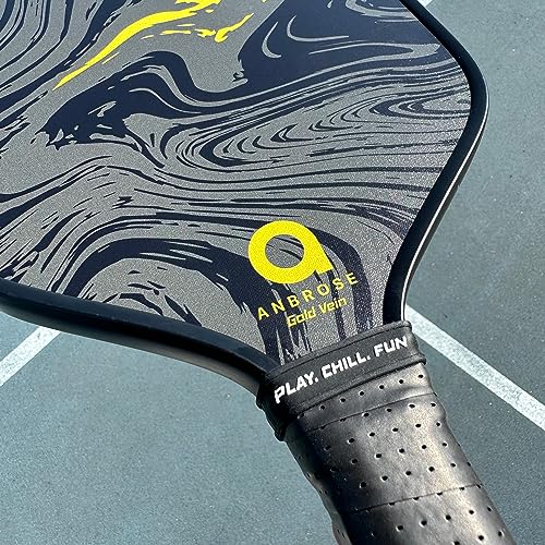 A. Anbrose Gold Vein Pickleball Paddle | Extra Wide Paddle Shape | USAPA Approved | Carbon Fiber Face | Polypropylene Honeycomb Core | Lightweight | Fabric Paddle Cover.… (Carbon-Fiber, 16.5mm)