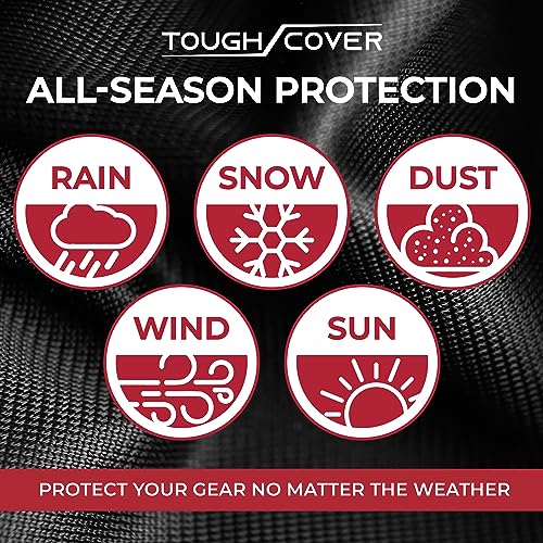 Tough Cover Zero Turn Mower Cover - 600D Marine-Grade Fabric, Black, Waterproof Outdoor Cover & UV Defense, Heavy-Duty Protection for Lawn Tractors, Universal Fit for Riding Lawn Mowers
