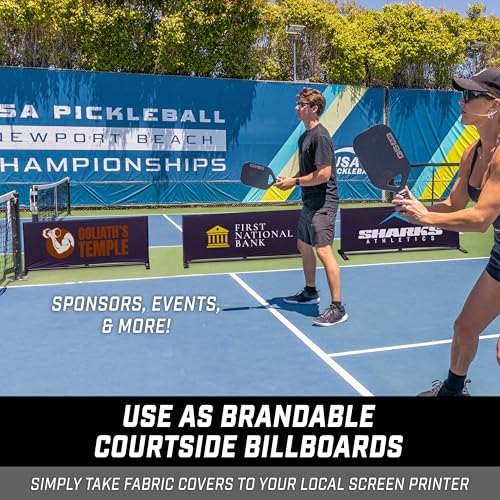 GoSports Pickleball Ball Barrier 3 Pack - Brandable Court Dividers for Pickleball Courts