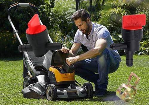 6Pcs 1/4" Inline Fuel Cut Off Valve 180°Gas Valve Fuel Shut off Valve with Clamps Compatible with Briggs Stratton Gas Fuel shutoff valves Lawn Tractors 494768 698183 (180°Fuel Shut Off Valve)