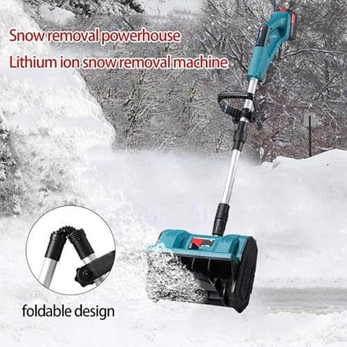 Electric Cordless Snow Shovel Compatible with Makita 21V Battery, 12'' Clearing Width, 26ft Throwing Distance, Adjustable Direction,Lightweight for Driveway, Patio, Steps, Walkway Snow Removal