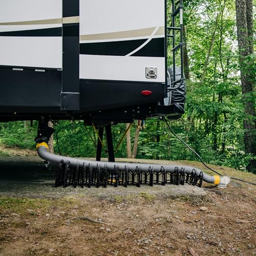 Camco Sidewinder 15-Ft RV Sewer Hose Support - Features Flexible Telescoping Design for Avoiding Obstacles & Deep Cradles Secure RV Sewer Hose - Out-of-The-Box Ready & Folds for RV Storage (43043)