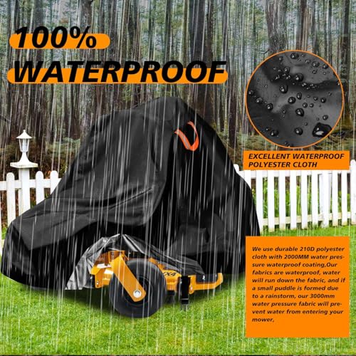 Zero-Turn Lawn Mower Covers,Waterproof Outdoor Riding Mower Cover,Fits up to 60" Decks Rider Lawnmower Tractor Storage Cover,Durable Anti-UV 210D Polyester,Reflective Strips -79"Lx47"Wx55"H