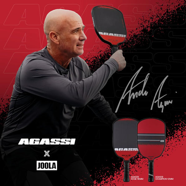 JOOLA Agassi Edge 16mm Pickleball Paddle - Carbon Fiber Pickleball Racket Surface Increases Spin & Control - Agassi Shape with Extended Sweet Spot - UPA-A Certified - USAP Approved - NFC Chip Enabled