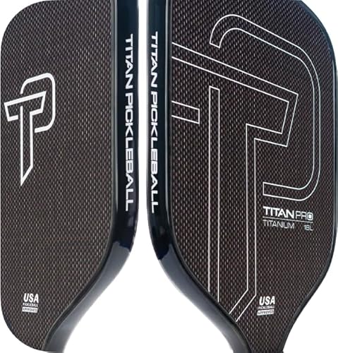 Titan Pickleball Titanium Pro Pickleball Paddles, 8mm PP Honeycomb Duo Core, Carbon Fiber Pickleball Paddle, Elongated, USAPA Approved, 14mm Thickness, Toray T700 Pickleball Paddle
