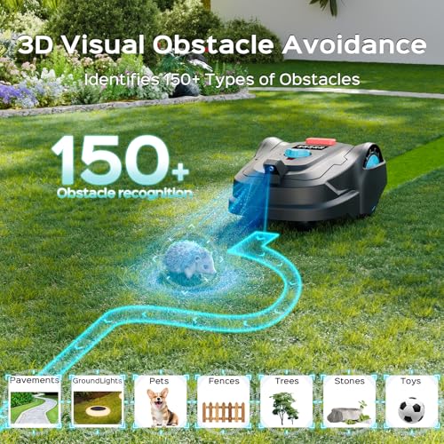 YARDCARE 2026 M800Plus GPS+3D Vision Cordless Robot Lawn Mower with Bow-Shaped Path Mowing, APP Control, Robotic Lawnmower with Obstacle Avoidance, Auto-Charging for Lawns up to 8611 sq.ft