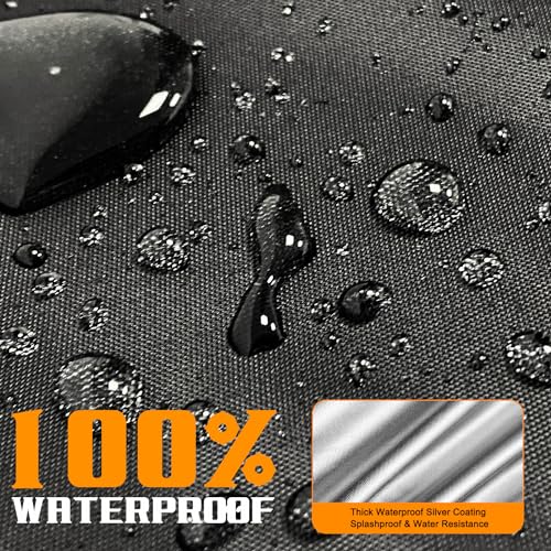 Outdoor Zero-Turn Mower Cover Waterproof,Heavy Duty 600D Tearproof Anti-UV, Universal Fit Riding Lawn Tractor Covers Up to 60" Decks,All Season Using, Windproof Nylon Buckle,79"Lx46"Wx55"H-Premium