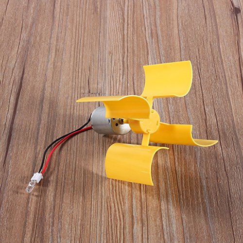 Electricity Generator, Micro Wind Turbines Dc Motor Vertical Motor Blades DIY Kit for Science Education Experiment and DIY (Yellow)