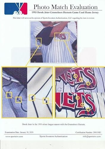 Earliest Derek Jeter Game Used Yankees Jersey Photo Matched To Two Rookie Cards - Autographed MLB Jerseys